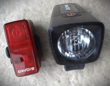 Sigma Fahrrad Beleuchtung Set: Frontscheinwerfer Aura 25 / Rücklicht Zirkonia