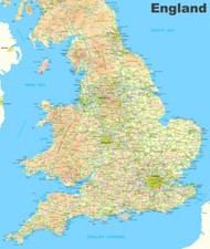 Karte von england wandbild - karte,