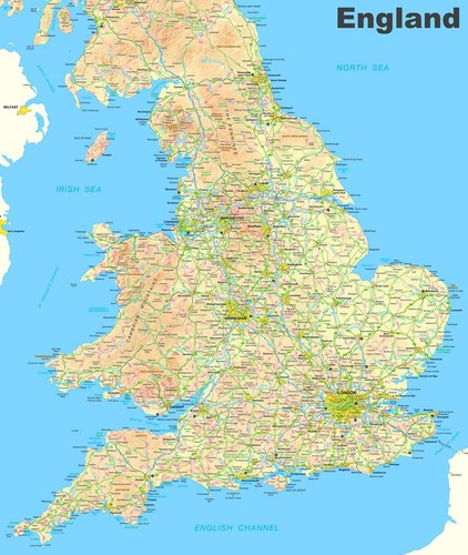 Karte von england wandbild - von,