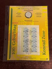 10 Euro Silber Numisblatt 2/2010 - 100. Geburtstag Konrad Zuse