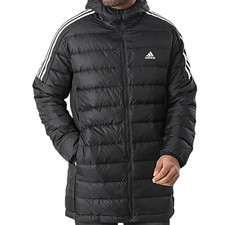 adidas Essentials Down Parka - Herren Winter Daunen Jacke Mantel Schwarz GH4604