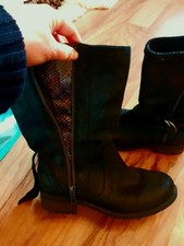 UGG Stiefel Stiefeletten Boots Biker echt Leder schwarz 37 NEU original 