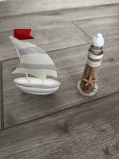 Dekoration / Deko Leuchtturm Schiff