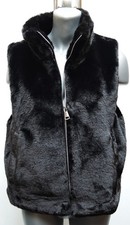 STYLISHE FELLWESTE PELZWESTE FAKE FUR FELL PELZ WESTE KUNSTPELZ JACKE SCHWARZ