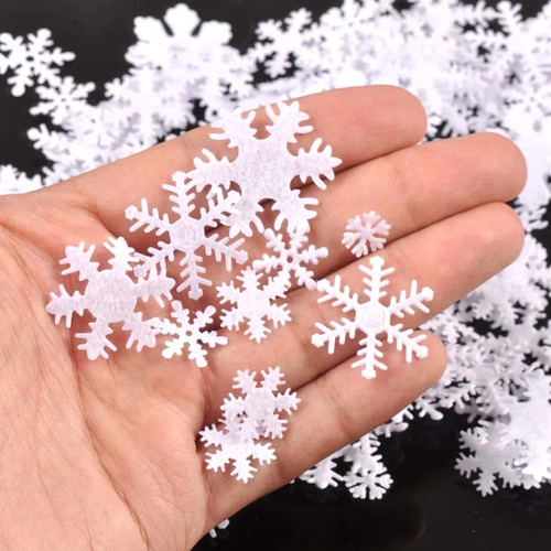 Weiß filz schneeflocken - weiß,