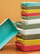 Auflaufform klein eckig Keramik Handgefertigt Mediterran Steingut 29X15XH6cm