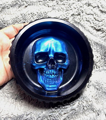 Aschenbecher rund schwarz blau