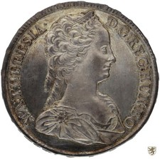 UNGARN, 1/2 Taler, 1742 KB, Maria Theresia, Madonna mit Kind, KM#328, sehr schön