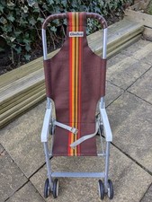 Cindico Vintage Retro klappbarer Puppenwagen Buggy 70er Jahre braun orange