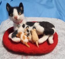 Neu,Katze,needle, Handarbeit,Wolle,Geschenk,Tiere,Miniatur,Puppenhaus,Teddy,ooak