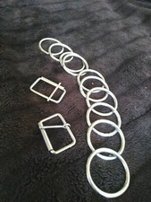 2 Schnallen 10 Ringe Metall wohl vercromt Konvolut Basteln Nähen wassertauglich