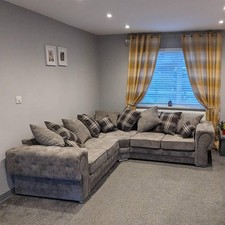 Luxus Graues 2C2 Ecksofa -