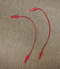 2 x Prüfkabel mit Bananenstecker, Laborstecker, rot, Zink, ca. 22,5 cm, Stecker