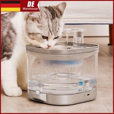 Katzenbrunnen für Katzen mit Sensor & 4 Filter Trinkbrunnen Edelstahl kabellos
