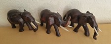3 Elefanten Holz Kenia 1976  alle je  ca 14 cm x 15 cm x 5 cm