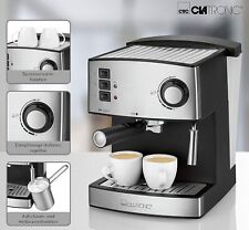 Clatronic ES3643 Espresso Cappuccino Pad Kaffee Automat 15Bar 850W 1,6L Edel BLK
