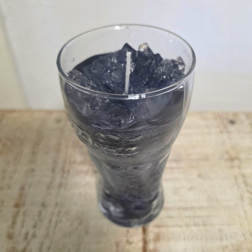 Schwarze glas gefäßkerze - schwarze, glas-/gefäßkerze