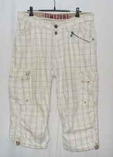 Timezone ~ Herren Capri Hose ~ Gr. 32 ~ weiß kariert ~ Style Miles