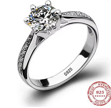 Feine Hochzeit Ringe Luxury 925 Sterling Silver Classic Ring for Women Six  Nr.8