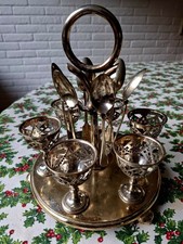 Versilberte MENAGE mit 6