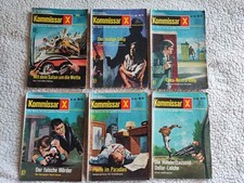 6 x alte Kriminal-Romanhefte KOMMISSAR X: Nr. 600, 605, 618, 619, 623, 628  