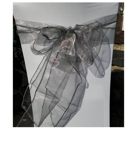 Stuhlschleifen grau organza - grau,