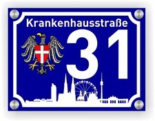 Hausnummer Hausnummernschild EMAILLE DESIGN ind. Wunschtext ÖSTERREICH
