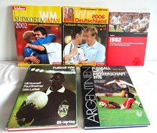 5 BÜCHER FUSSBALL WM 74`, 78`, 82`, 02`,06 Bildbände`signiert