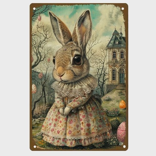 Blechschild hase kaninchen - blechschild,