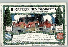 13653121 - 8400 Regensburg II. Bayerisches Musikfest 1904 Wappen sign. Wissner