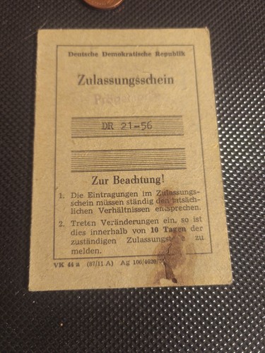 Ddr zulassung traktor famulus - ddr,