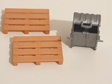 SIKU- Ersatzteile/Zubehör Paletten Müllcontainer-3 Teile