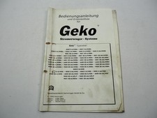 Geko 2000 - 9001 Stromerzeuger Betriebsanleitung Ersatzteilliste Schaltplan 1995