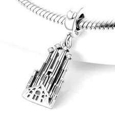 Sterlingsilber 925 Schmuck Anhänger Kirche Kathedrale Dom Charm f Armband Kette