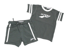 Noppies 2tlg Set Jungen kurze Hose Shorts T-Shirt Gr. 80 grün weiß sportlich