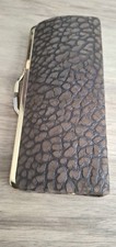 Damen Brillenetui  Echtleder genarbt braun vintage Etui
