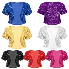 Damen Jacke Pailletten Bolero