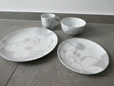 Disney Kinder Geschirrset/ Frühstückset, Porzellan, weiß/grau. Top!