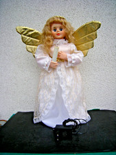 Weihnachtsengel Christkind Puppe mit Licht. porzellan.Hände bewegen sich.H-59cm.