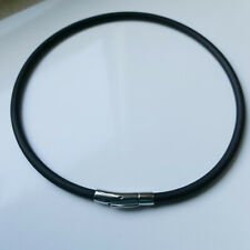 Kautschukband, Kautschukkette, Halskette, Ø 5mm, schwarz mit Edelstahlverschluss