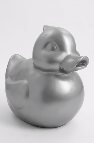 Ente xxl silber dekofigur - ente,
