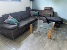 Große Sofalandschaft mit Schlaffunktion und Stauraum – Mikrofaser, top Zustand