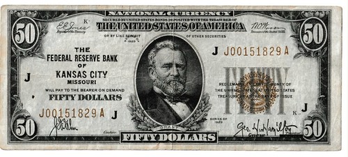 Dollar banknote usa - 50, "brown