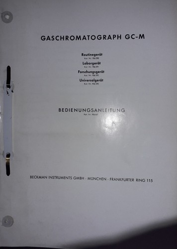 Bedienungsanleitung beckman - bedienungsanleitung,