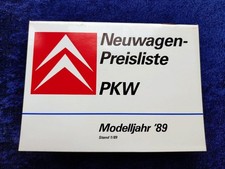 CITROEN Preisliste 1.1989 AX BX CX 2CV 6 Club C15