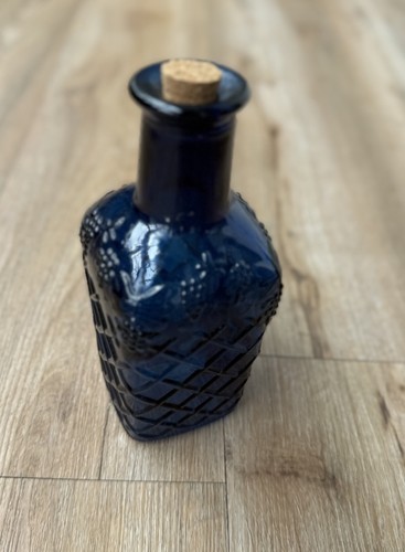 Antike kobaltblaue glasflasche - kobaltblaue,