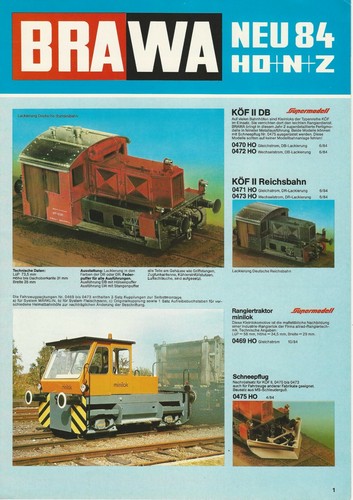 Brawa neuheiten 1984 faltblatt - neuheiten,
