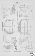 Schiffsbau Konstruktion Holzschiff STICH von 1897 Schiffbau Schiffskonstruktion