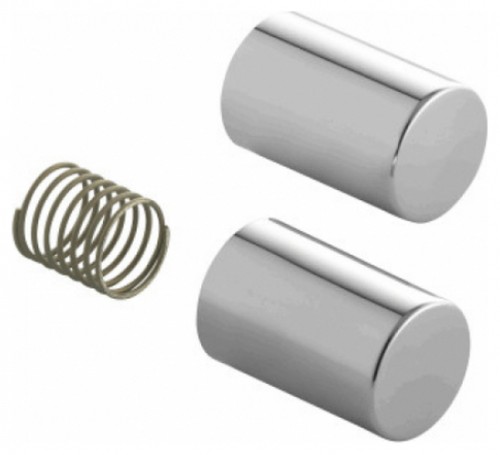 Druckknopf und feder verchromt - und,