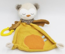 ♥ TOPOMINI Schmusetuch Schnuffeltuch Eule UHU Kuscheltuch gelb braun orange ♥
